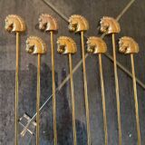 Series of 8 vintage golden spoons