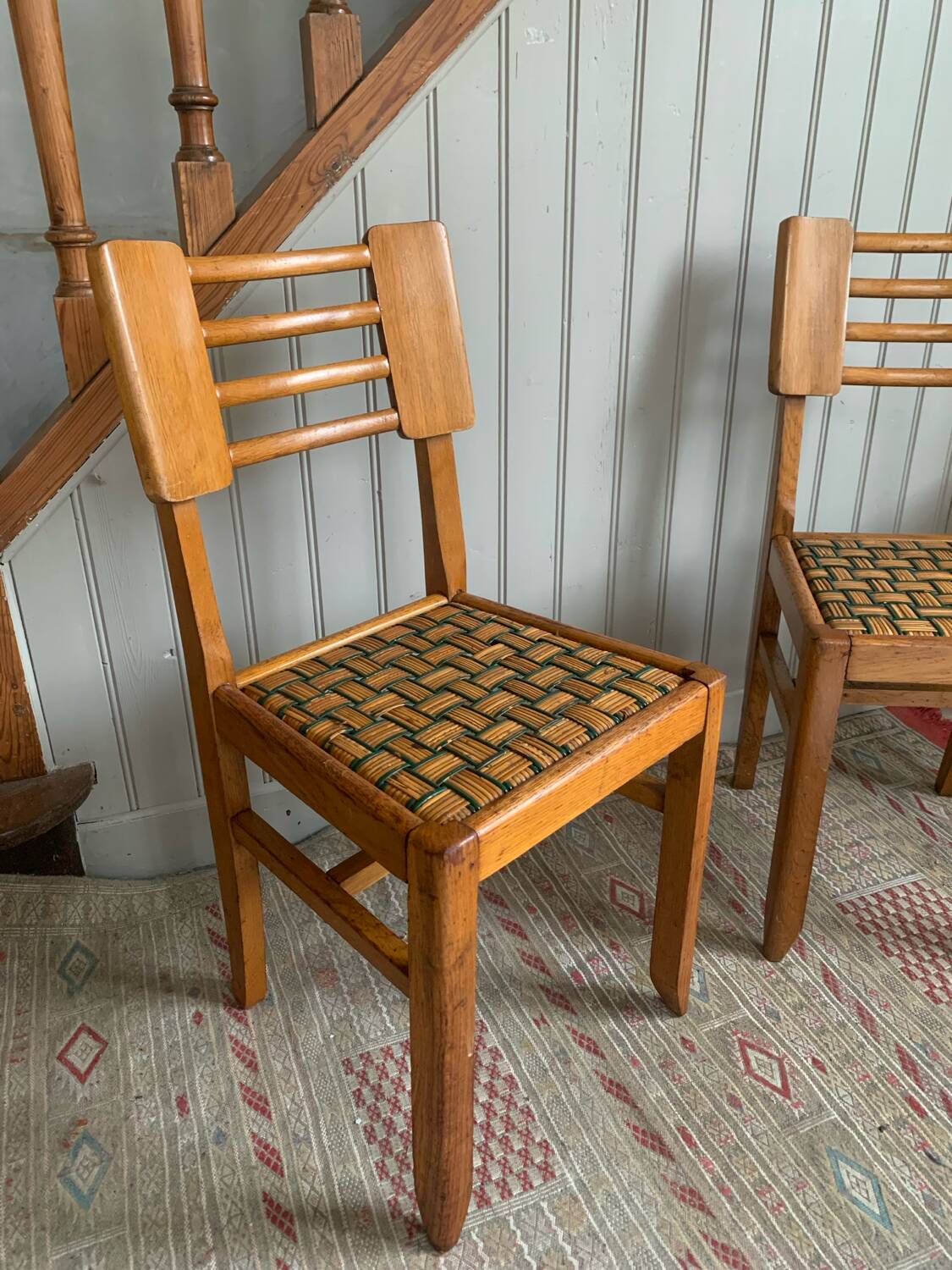 Pair of chairs in the style of Pierre Cruege