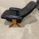 Scandinavian black leather relax armchair