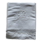 Old hand-embroidered cotton/linen sheet