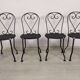 4 black garden chairs