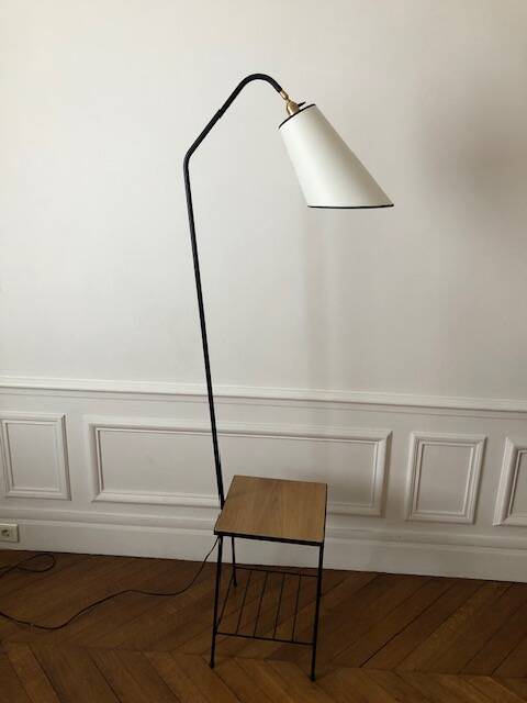 Tablet floor lamp and magazine holder 1960