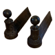 Pair of nineteenth cast and bronze chenets