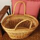 Basket two vintage soft wicker handles