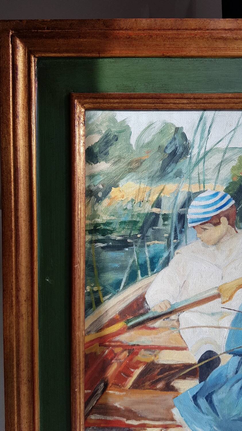 Peinture à l'huile sur toile, signée Hidalgo 1994, 46x58cm avec cadre