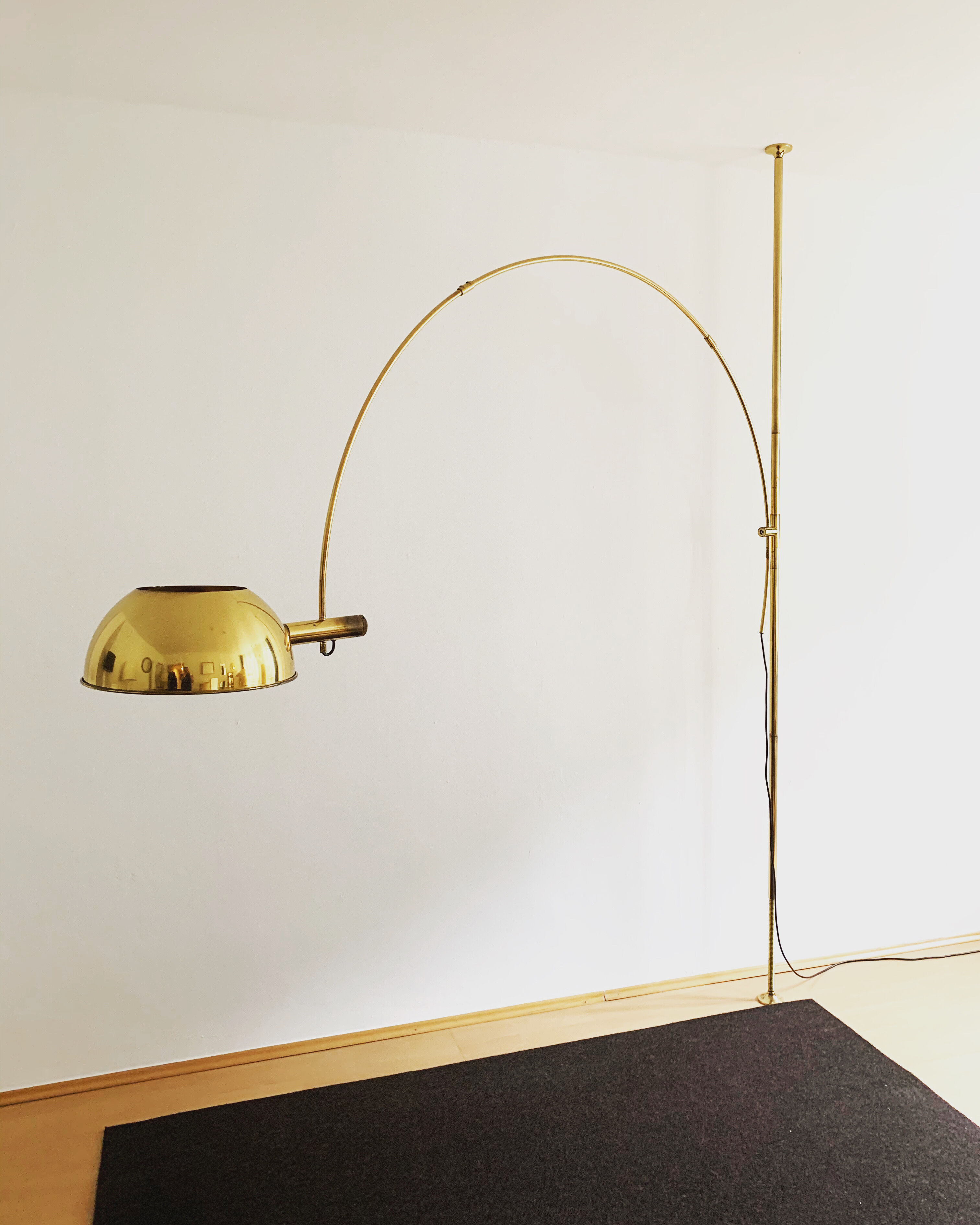 Mid-Century Modern brass BOCA arc lamp by Florian Schulz