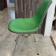 Eames Herman Miller DSR Eiffel chair in green greige fibreglass and vinyl.