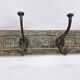 Solid teak coat hook with 2 double cast iron hooks