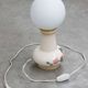 Mid-century Italian Floral Table Lamp in Ceramic and Opaline
