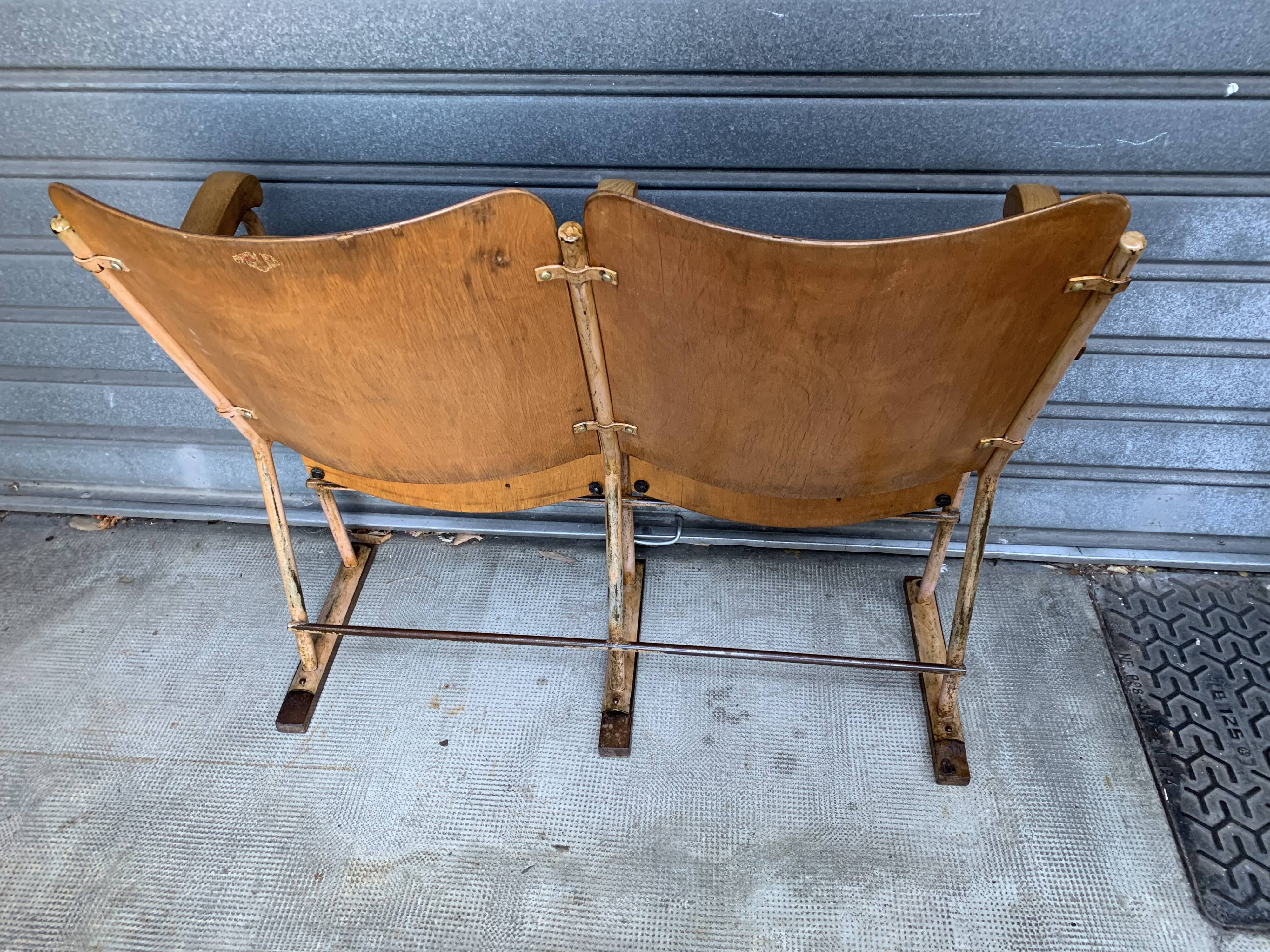 Wooden wooden metal base armchairs 1950s ́
