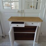 Small Louis Philippe sideboard of beautiful craftsmanship re-enchanted in pearl gray.