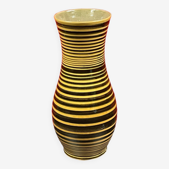 Céramique Vintage, Vase vintage 70" signature à identifier 22,5 cm