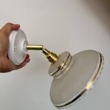 Vintage wall lamp with white and gold granite glass shade