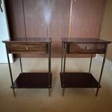 Pair of vintage mahogany bedside tables - bedside lamps
