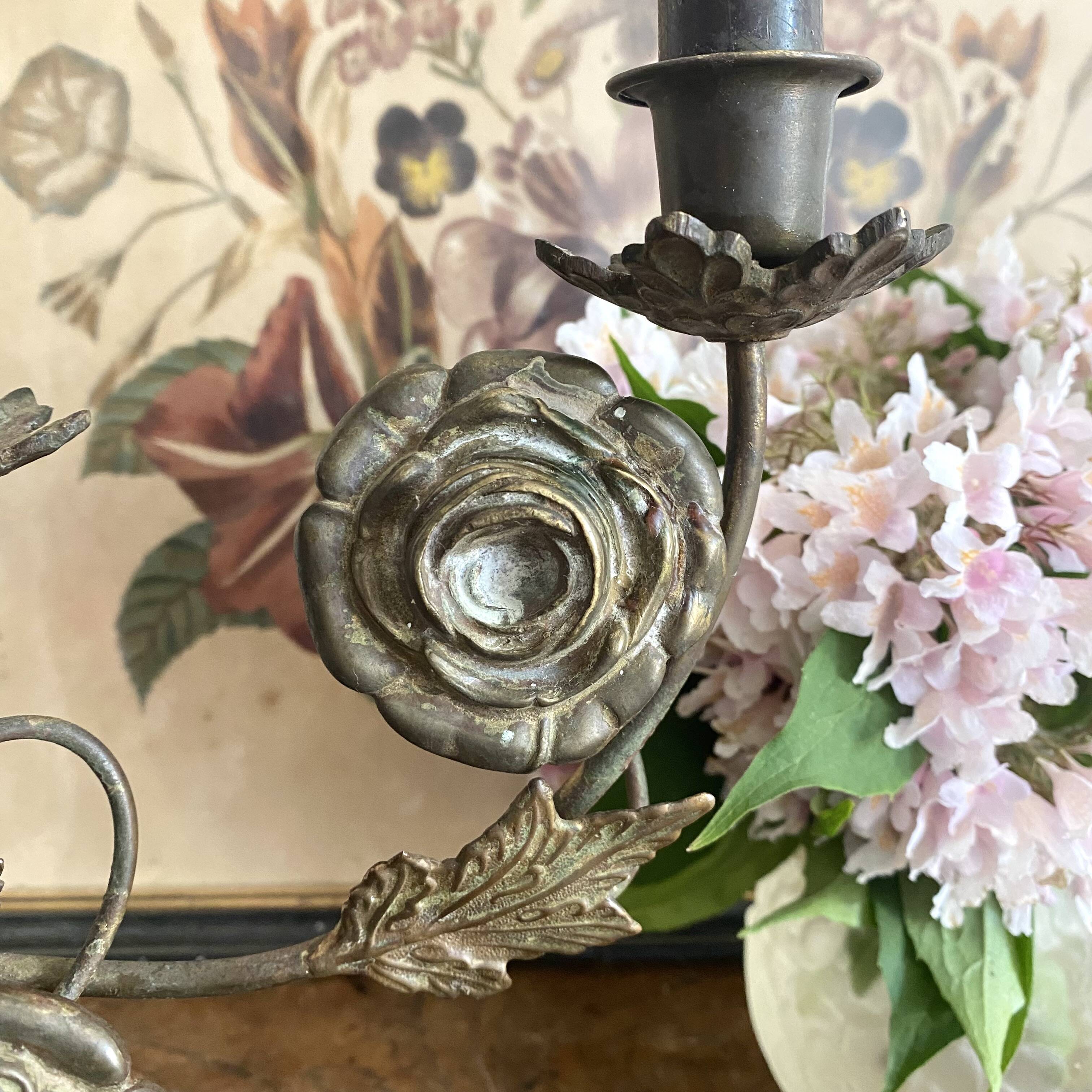 Antique 3-light 19th century candlestick