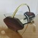 Rosewood, brass and glass centerpiece, art deco, 1930s-40s