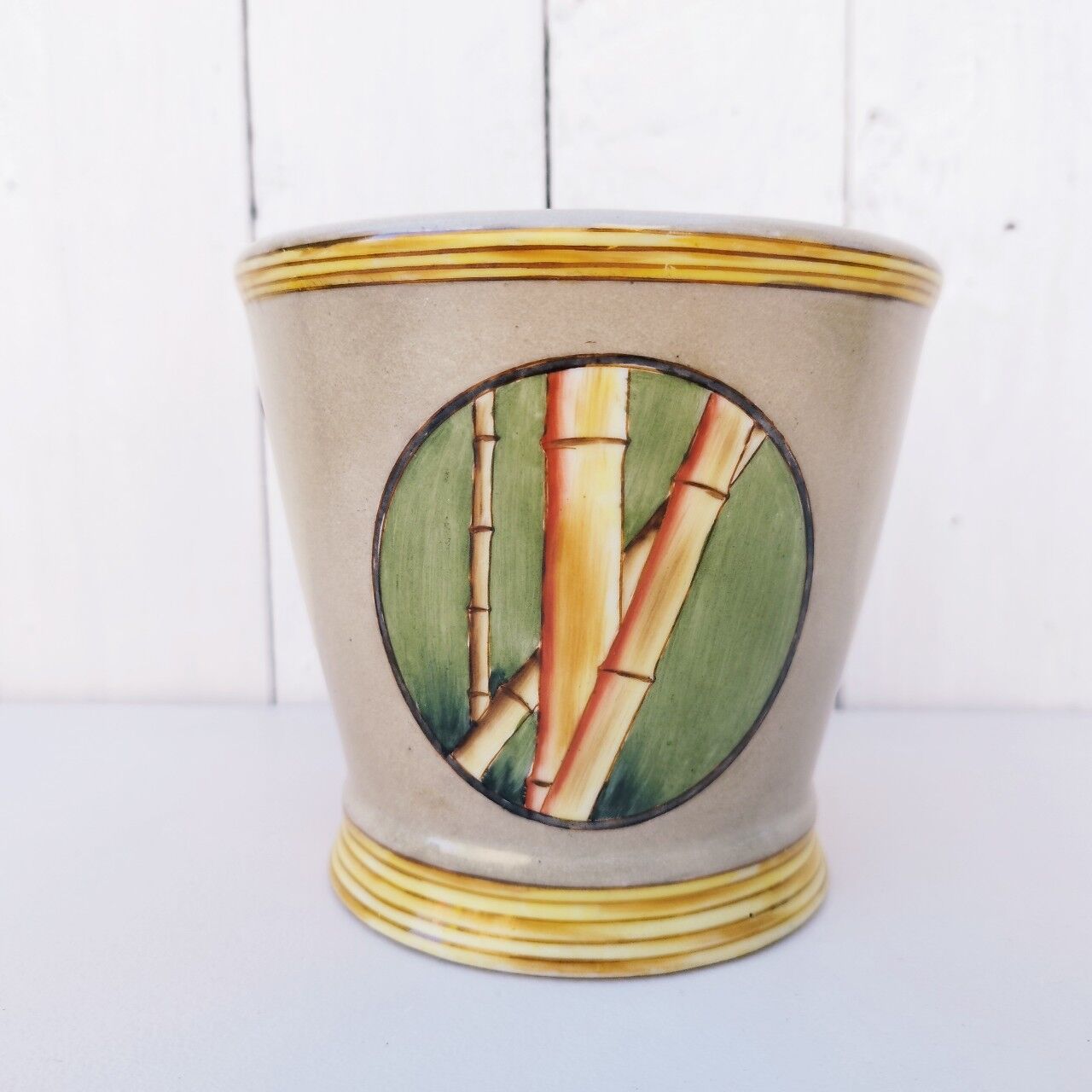 Ceramic pot cache bamboo décor Langet