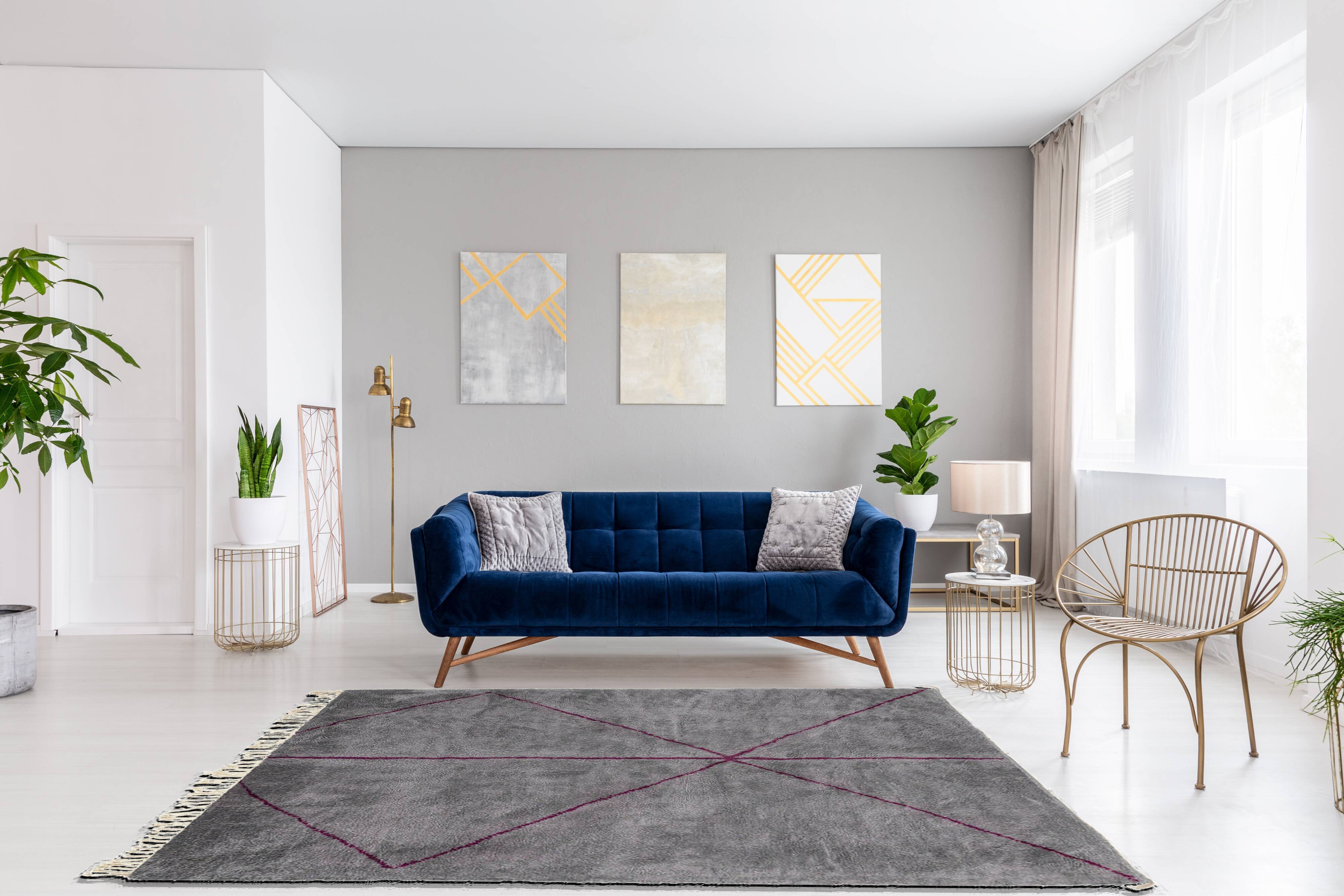 Modern Moroccan carpet grey contemporary art