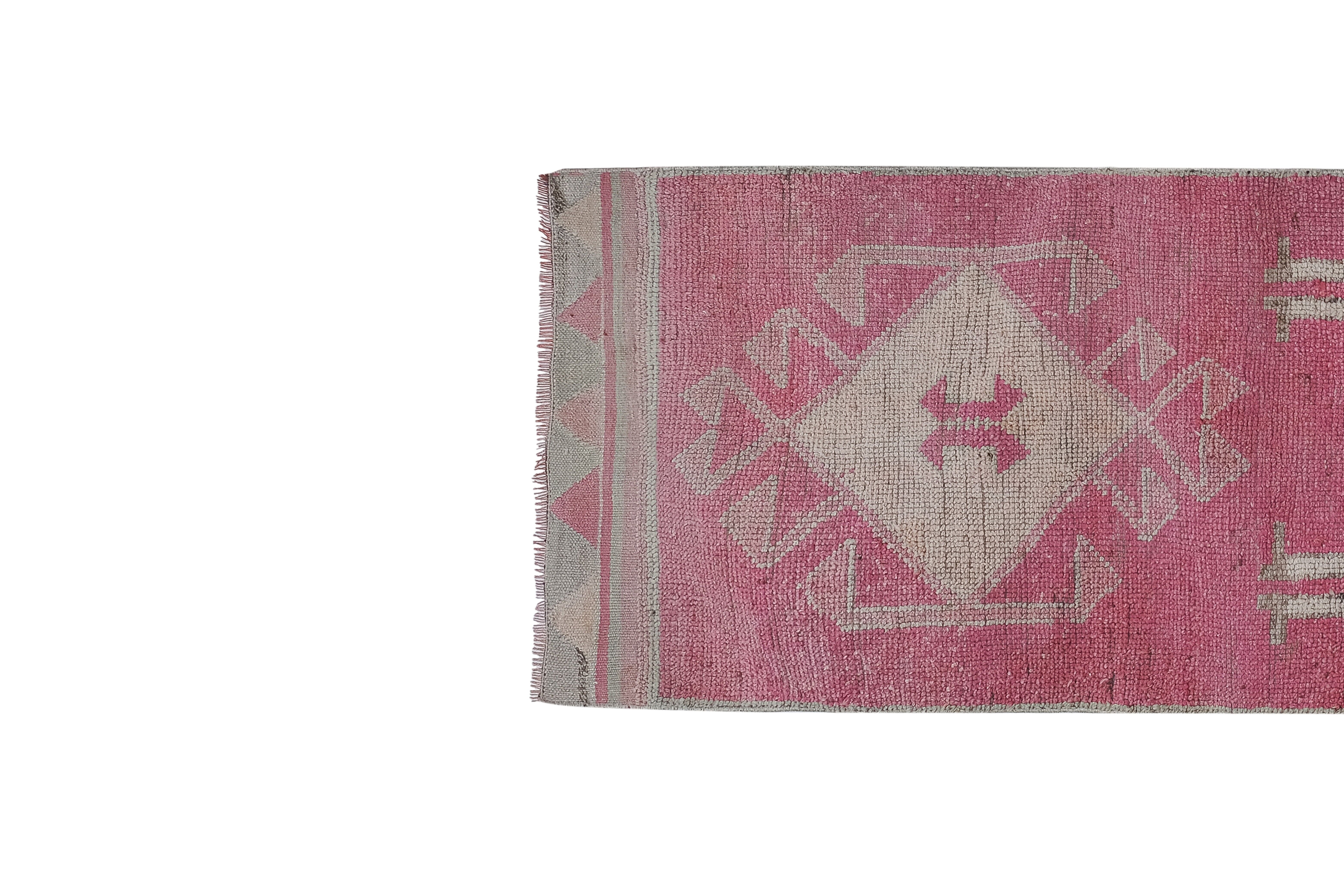 Vintage Turkish rug from Oushak, hand-woven 96x318 cm