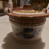 Quimper earthenware butter dish signed Henriot