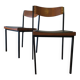 Paire de chaises empilables en teck et fer, années 1960