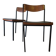 Paire de chaises empilables en teck et fer, années 1960