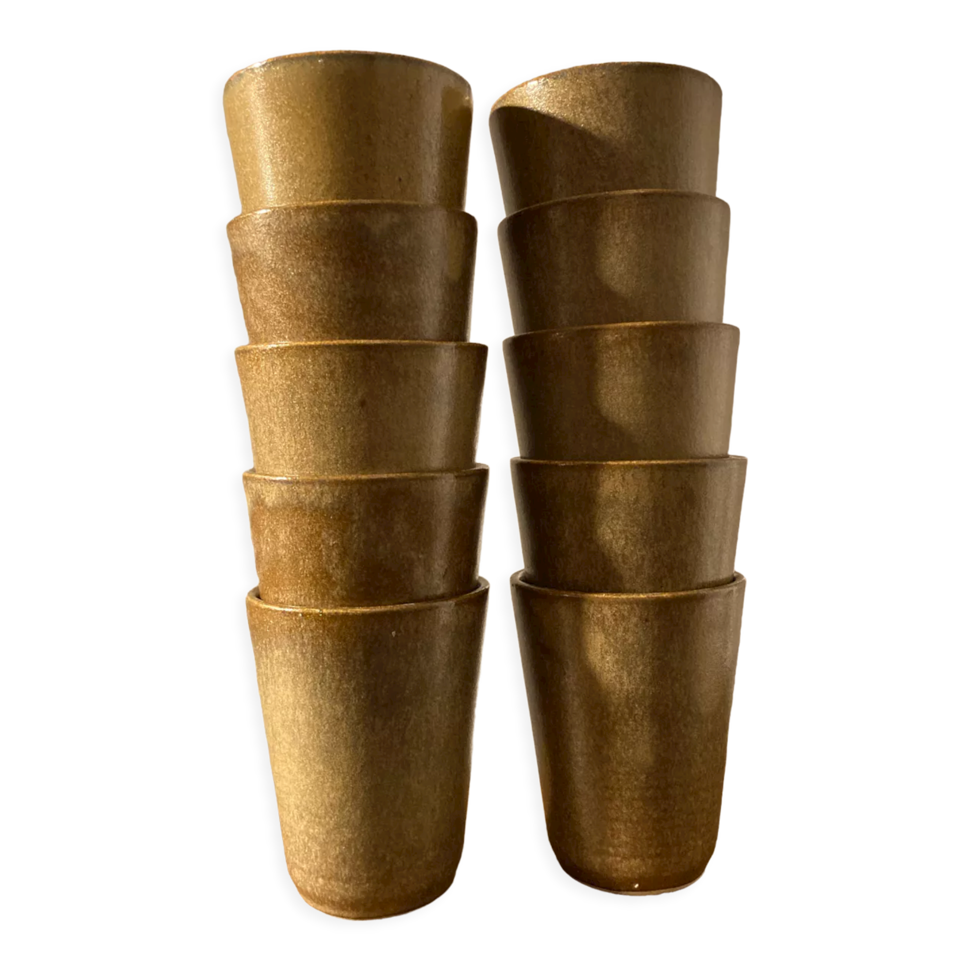 10 Digoin stoneware cups