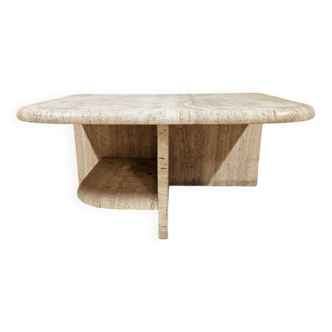 Travertine coffee table Italy 1980