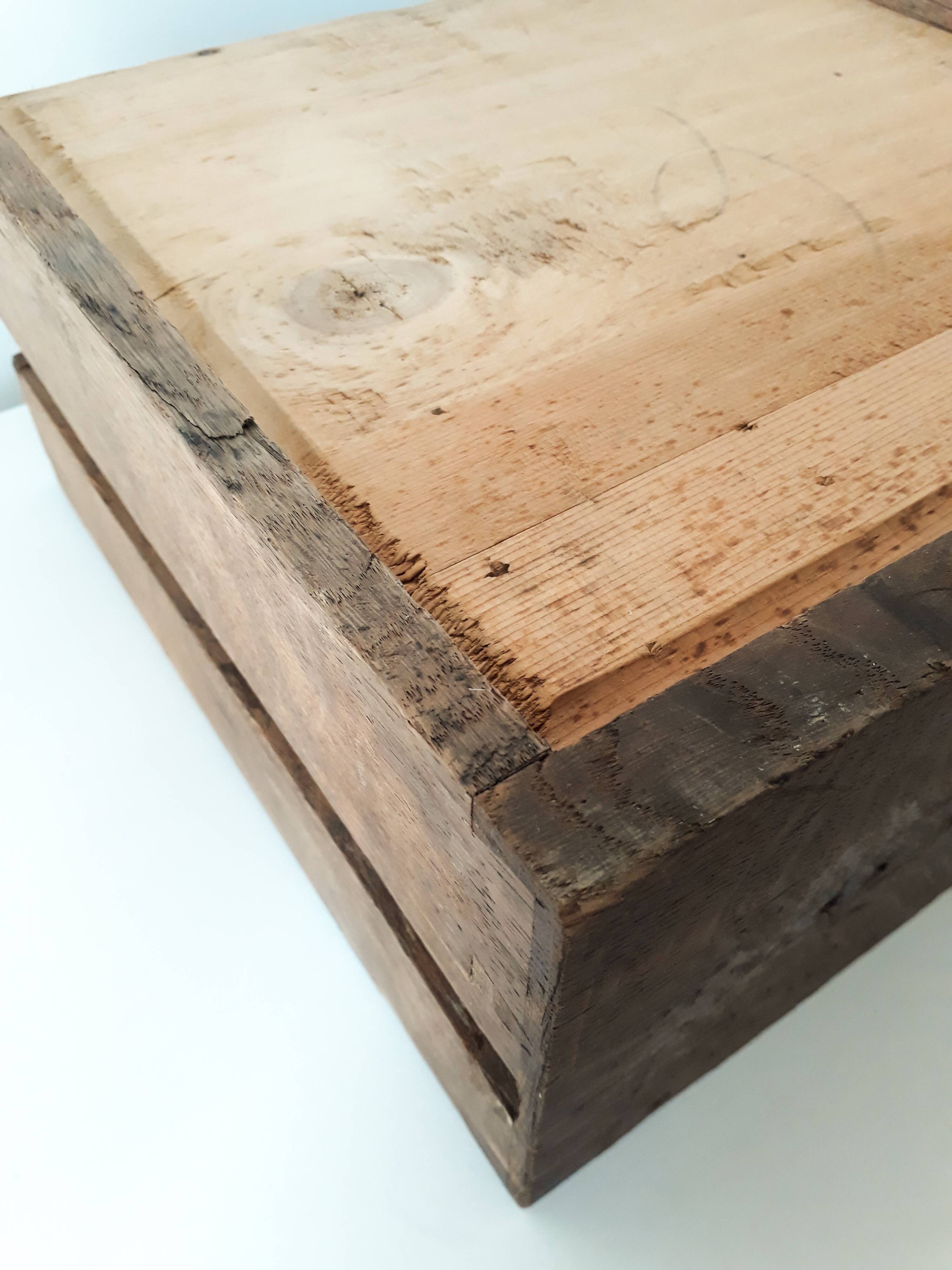 Old wooden workshop drawer