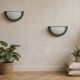lot of 2 half-moon wall sconces in speckled sage green made in Italy vintage