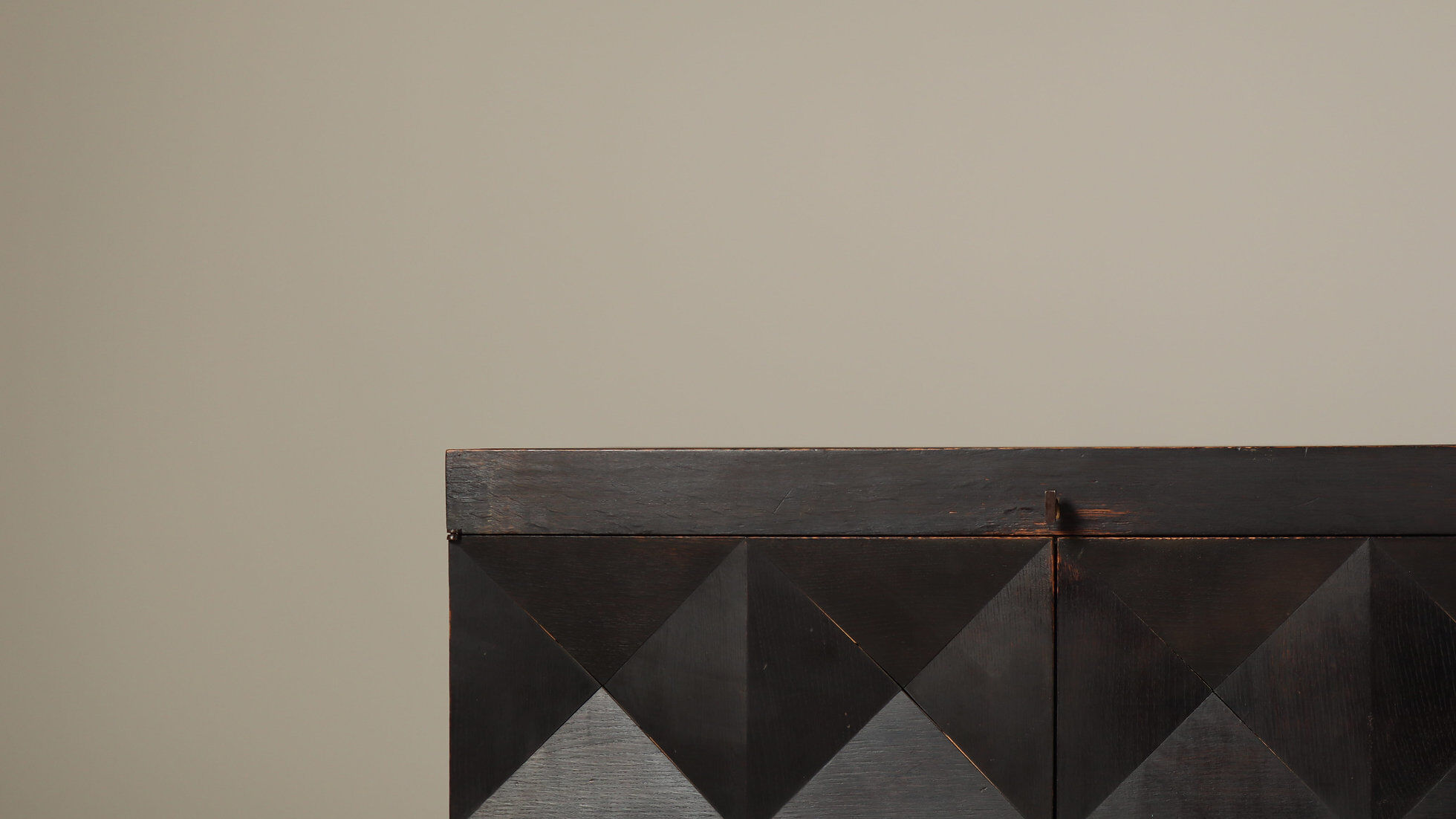 Jean Batenburg for MI brutalist sideboard in ebonized oak, Belgium, 1960s