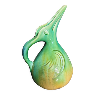 Zoomorphic pitcher pelican in flamed sandstone by gilbert menetier