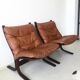 Pair of "Siësta" leather chairs by Ingmar Relling for Westnofa Furniture Norway