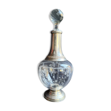 Cut crystal carafe with silver frame