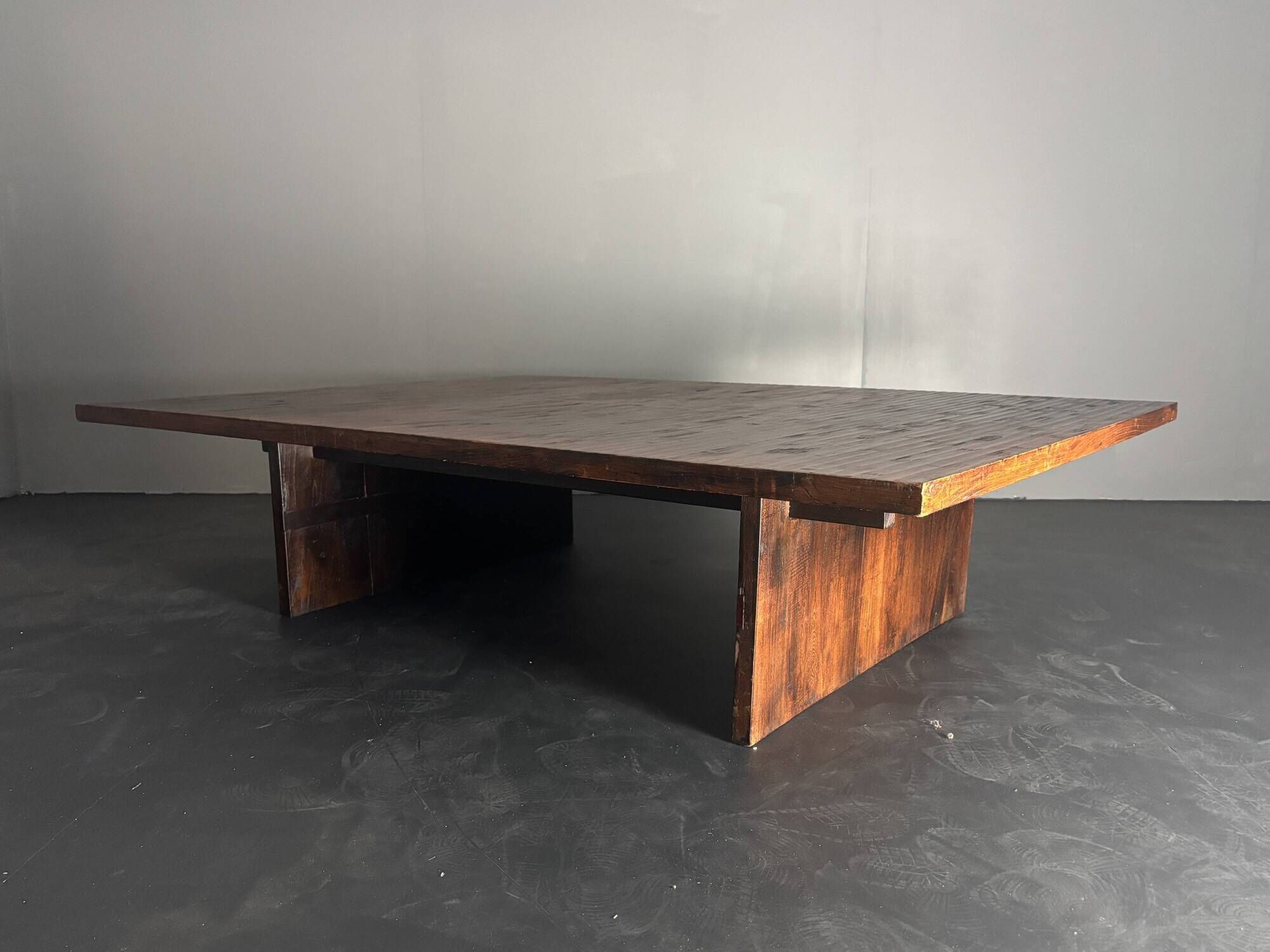 Low Japandi bamboo wabi sabi coffee table by Axel Vervoordt, Belgium 1980s