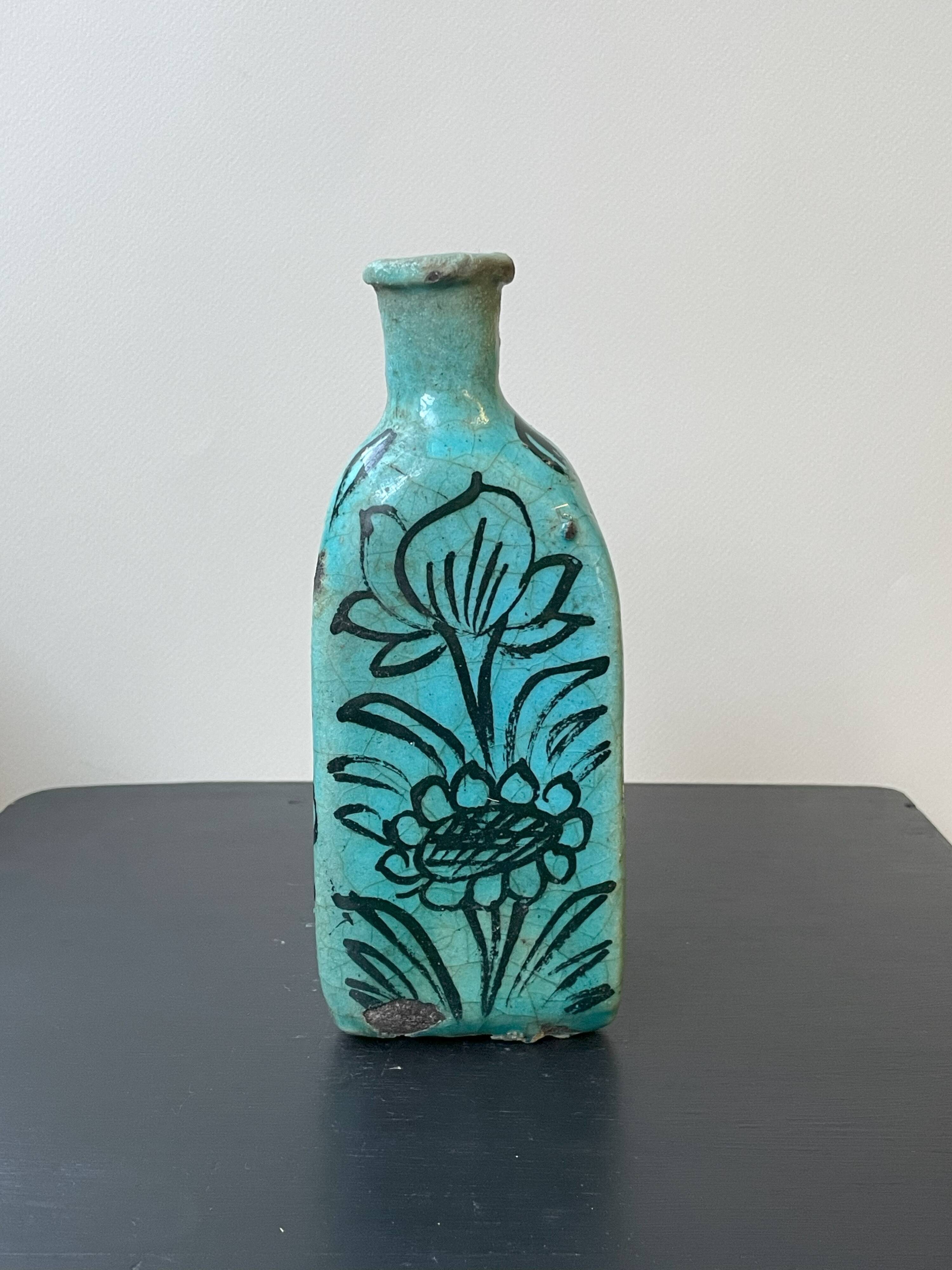 Set of 2 Turquoise Triangular Vases #1 and #2