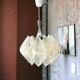 Transparent lucite acrylic hanging lamp by ME Marbach Leutchen Germany