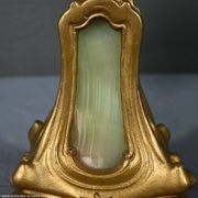 Paire de candélabres en régule doré et onyx – 1940