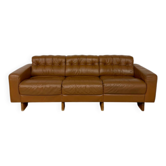 Vintage 1970s De Sede DS-40 camel leather 3-seater sofa
