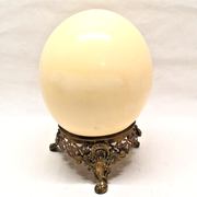 Ostrich egg on bronze foot beautiful deco pattern cabinet of curiosities