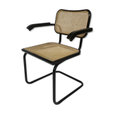 Cesca chair B64 with armrests by Marcel Breuer Design in black