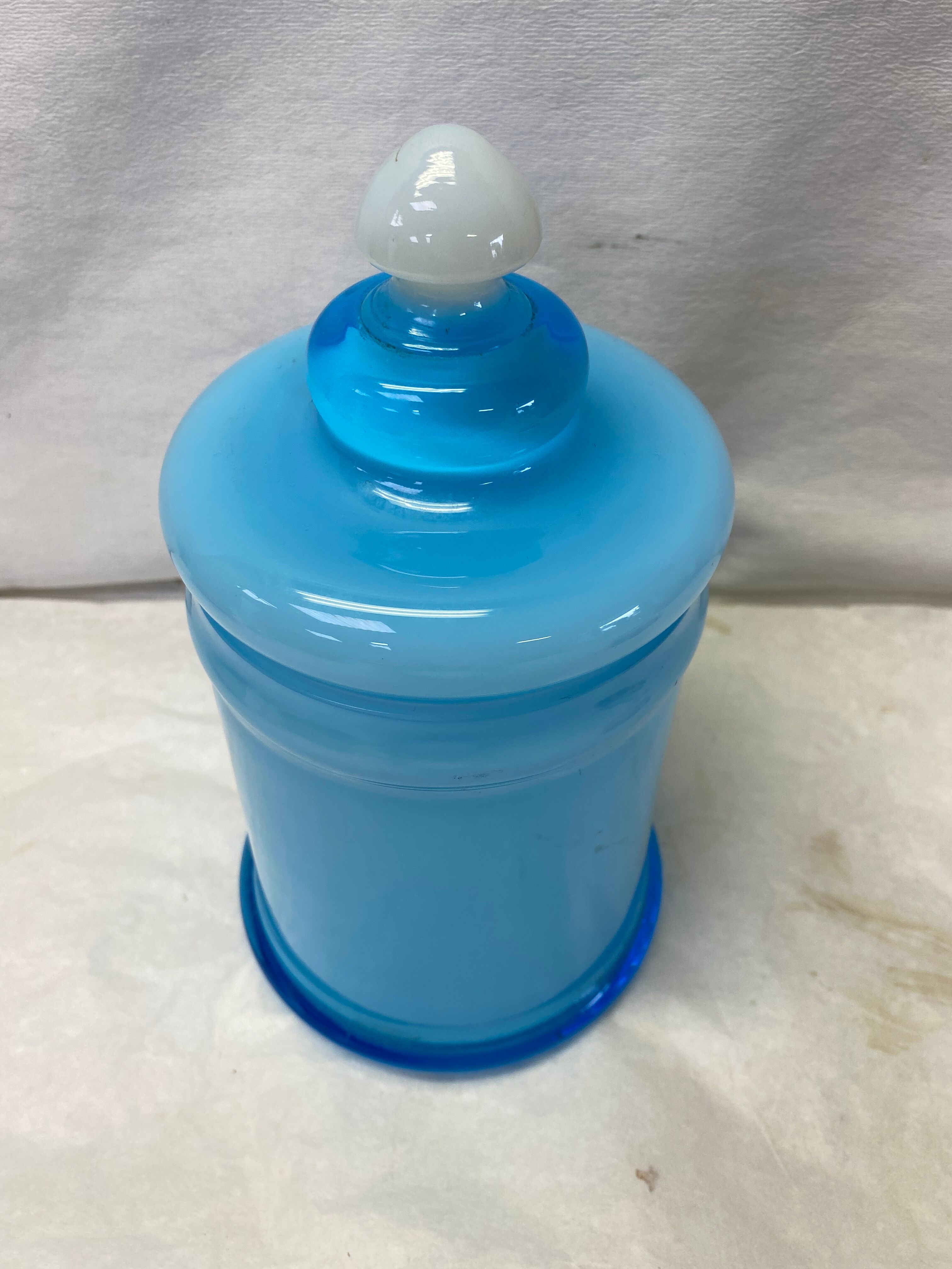 Old opaline blue pharmacy pot