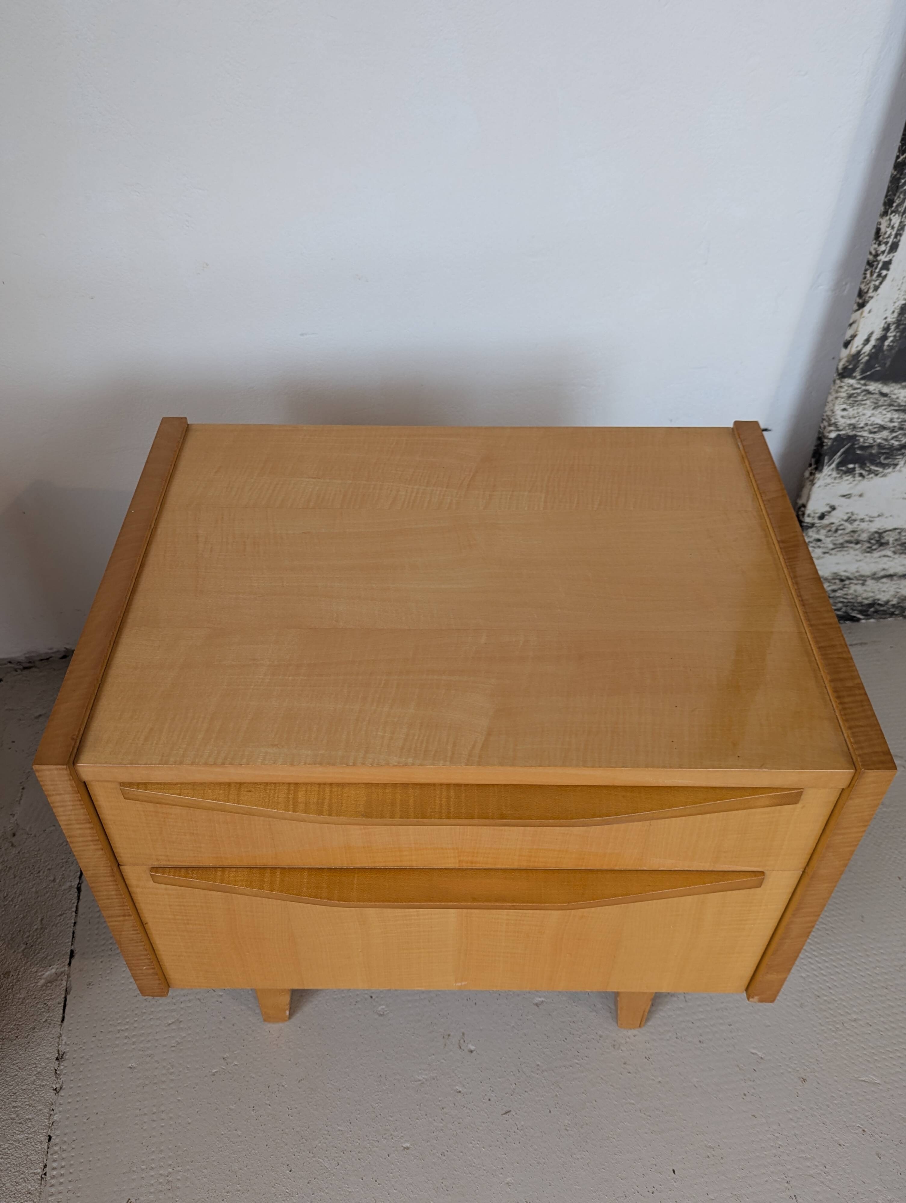 Pair of bedside tables in light wood