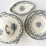 Lot of Plate, Platter, Ramier and Soup Tureen, Iron Earth, "Excelsior" service, E. Bourgeois, late 19th century