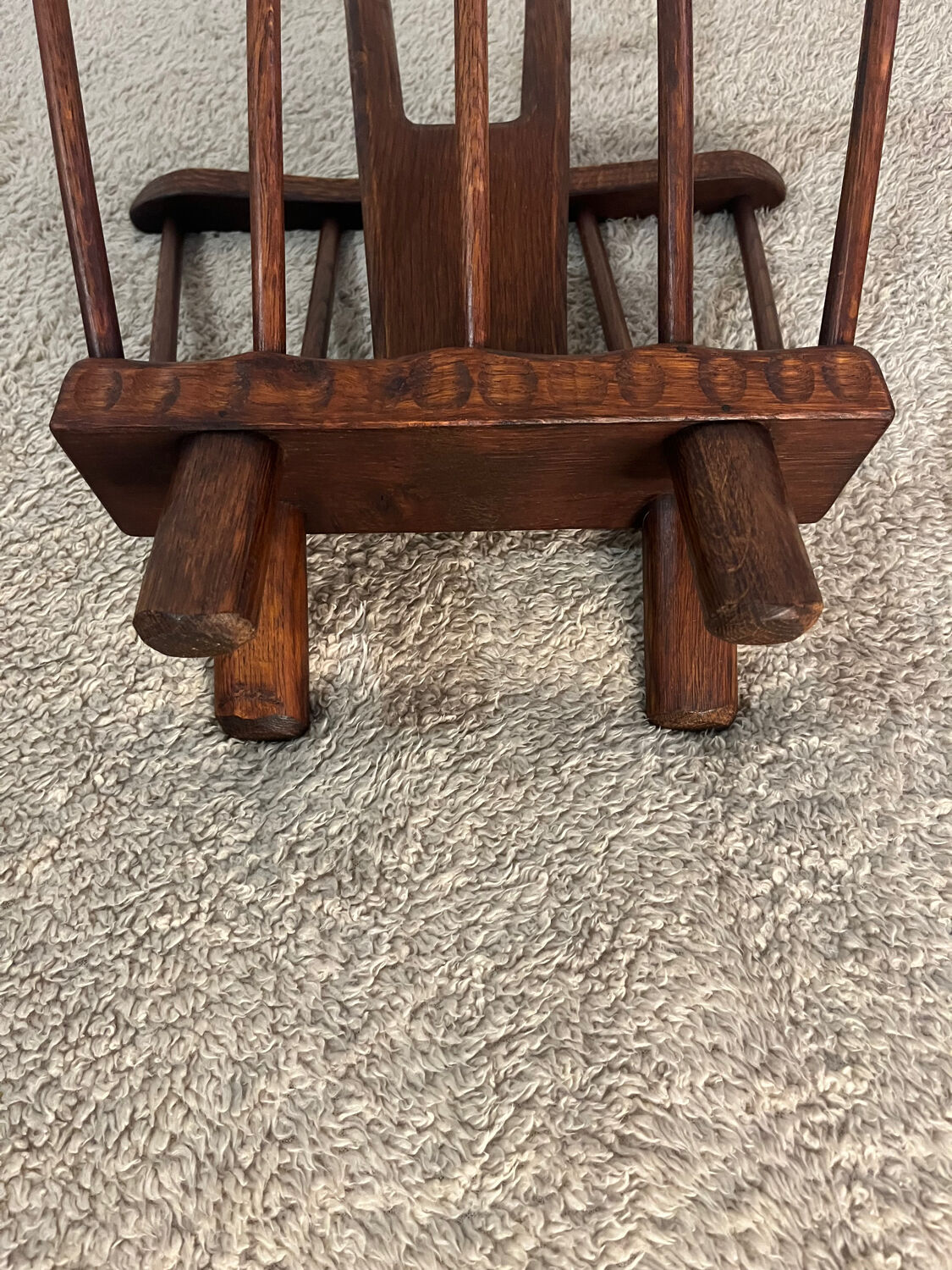 Brutalist wooden magazine holder