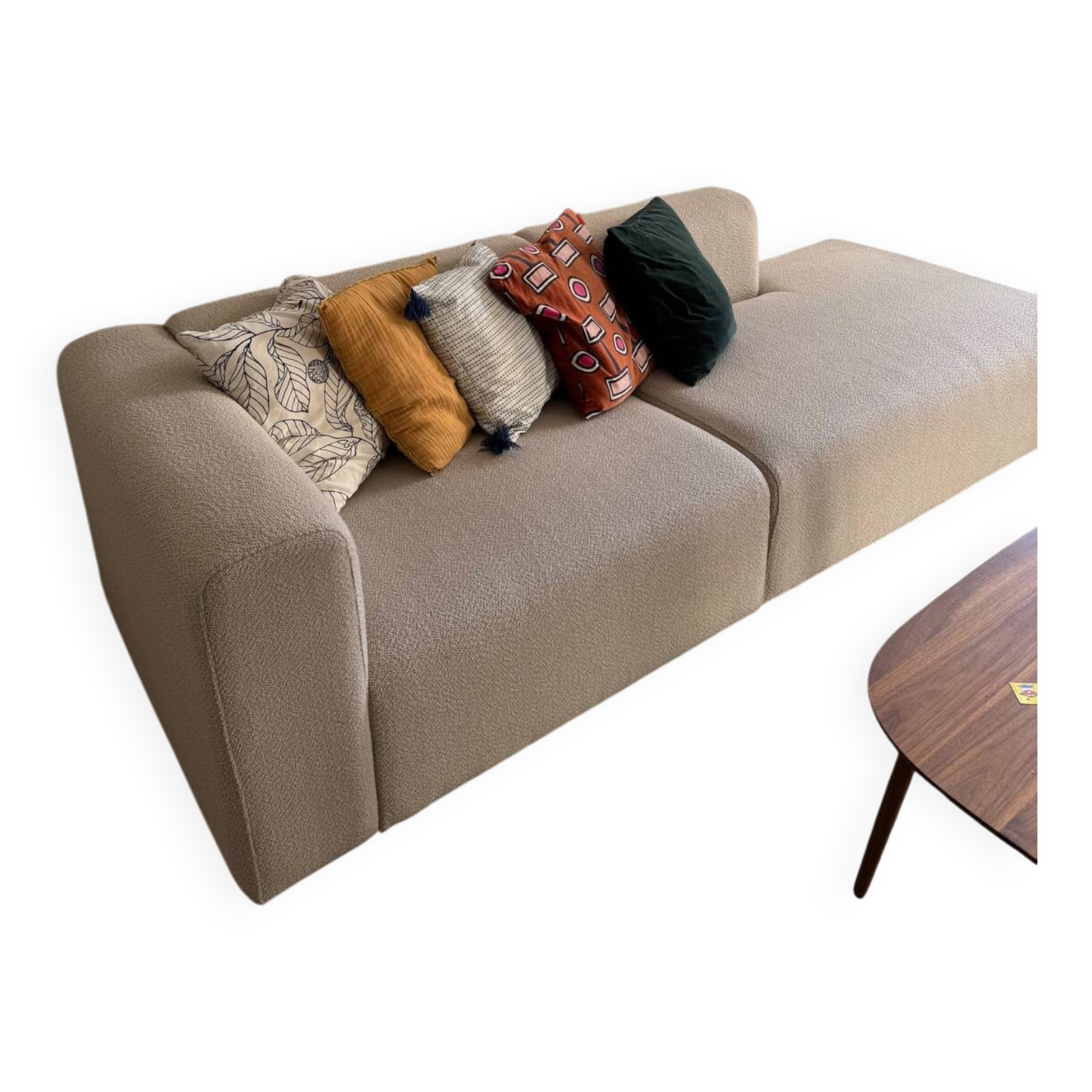 Sofa, there are magazines.