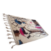 Tapis design berbère - touche marron - tapis marocain fait main - 247x152 cm