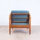 Fauteuil Teak années 60 Bleu
