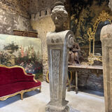 Pair of monumental patinated plaster terms from the early 20th century.