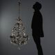 Antique golden metal chandelier, Italy, 20th century